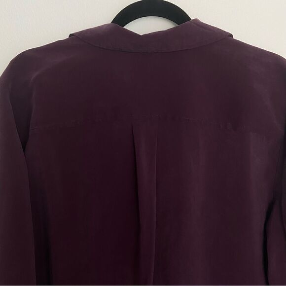 Chico’s Plum Button Down Shirt Long Sleeve with Roll Tab Women’s Size Large - Picture 9 of 14